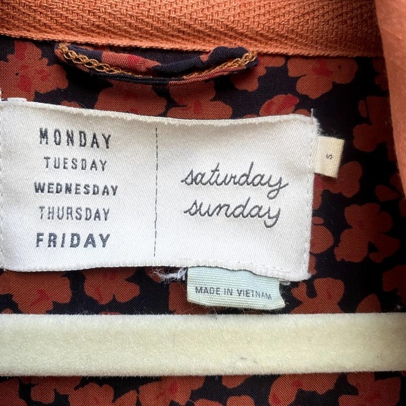 Saturday Sunday Women's Long Sleeve Snap Closure Orange Jacket Size Small - Picture 5 of 7